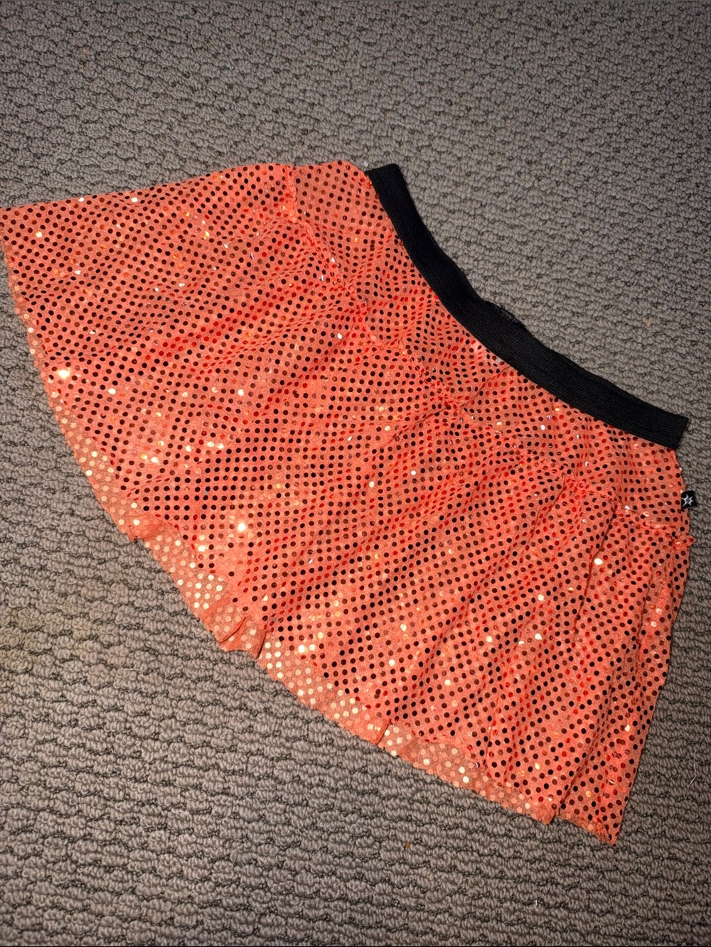 Sparkle Athletic XS Orange Mini Running Skirt
